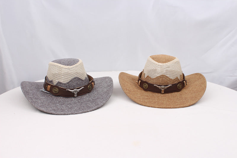 1pc Western Cowboy Hat - Lightweight Wide Brim Sun Protection, /BrownRed, for Western, Festival, Everyday, Themed Parties - Unisex Cowboy Hat for Men & Women - Ideal Western Costume Accessory Gift, Festival Gear