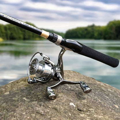 SOUGAYILANG Heavy-Duty Carbon Fiber Fishing Rod & Reel Combo with 5.0:1 Gear Ratio Spinning Wheel, Medium Power Fast-Retraction Line System, Complete Lure Kit (Hooks, Beads) - All-in-One Freshwater Bass Pike Trout Fishing for