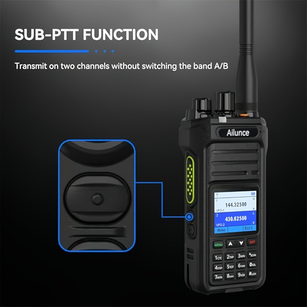 Retevis Ailunce HA1UV Dual Band Handheld Ham Radio - Long Range Two-Way Walkie Talkie with NOAA Weather Alert, Emergency Alarm/SOS, 2800mAh USB-C Power, VFO & 256 Channels U/V Bands for Hurricane, Wildfire, Search & Rescue