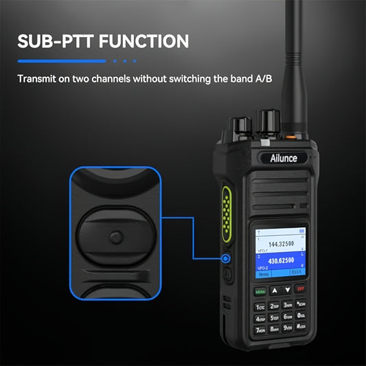 Retevis Ailunce HA1UV Dual Band Handheld Ham Radio - Long Range Two-Way Walkie Talkie with NOAA Weather Alert, Emergency Alarm/SOS, 2800mAh USB-C Power, VFO & 256 Channels U/V Bands for Hurricane, Wildfire, Search & Rescue