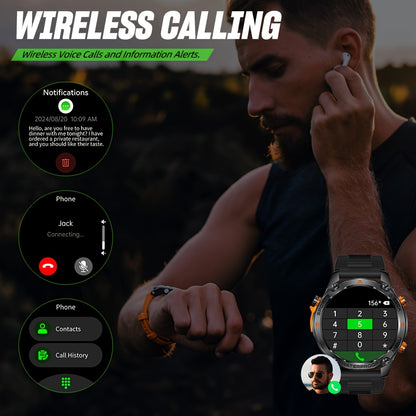 GPS smart watch for all kinds of outdoor sports, ultra-clear AMOLED screen, alloy frame, with compass, barometer, 5ATM High Quality, HD call, information push, health monitoring, 100 sports tracking, compatible with Android a