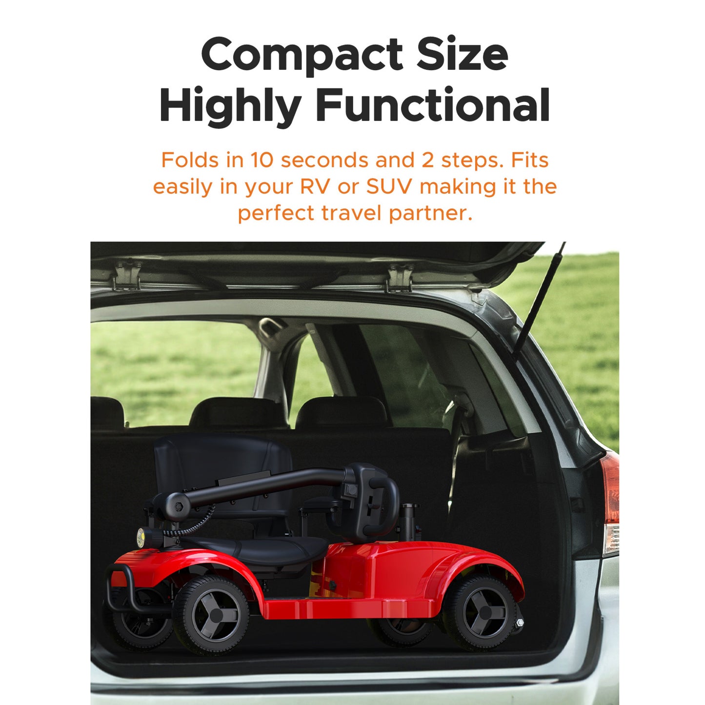 ENGWE Folding 4-Wheel Mobility Scooter, 250W Motor, 24V 12Ah Battery, 15.5-Mile Range, 8" Solid Tires, 265 lbs Capacity, Detachable Basket, Front Light, Compact & Portable for Travel, Shopping, Perfect Gift for Mom's Special