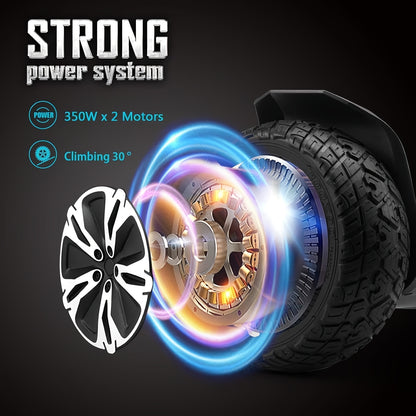 Warrior 8.5" All-Terrain Off-Road Electric Balance Scooter with LED Lights & Music Speakers | Perfect Gift for Teens, Families & Friends | Experience Thrilling Outdoor Adventures!, Electric Scooter for Women, Scooter for Men,
