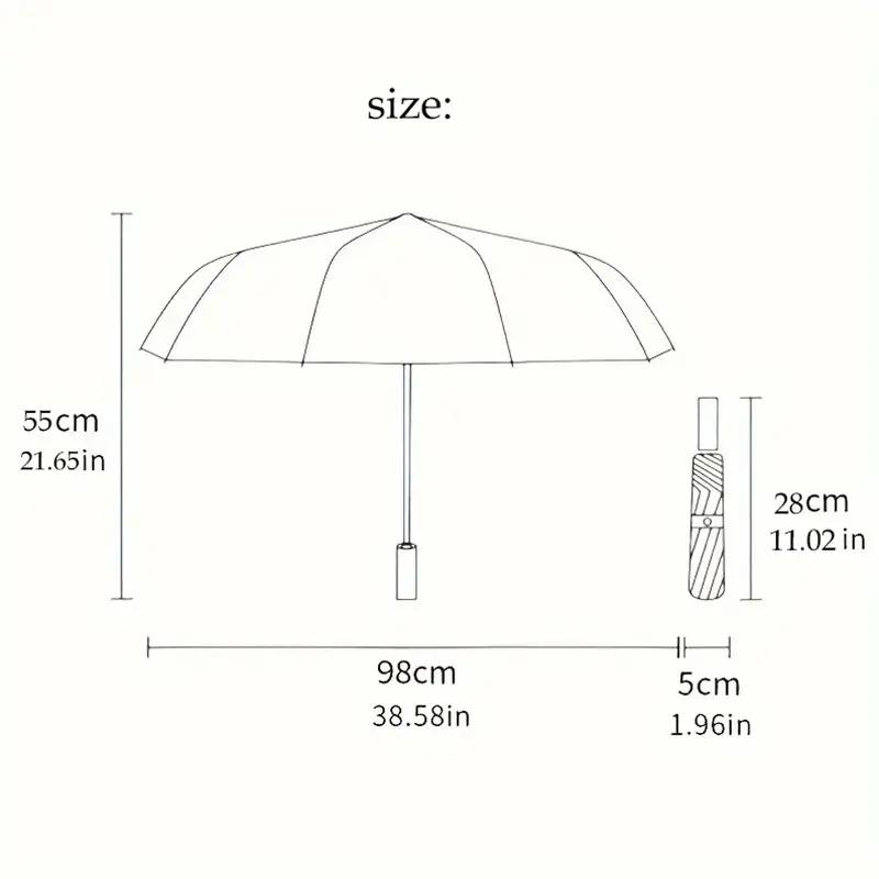 1pc Automatic Open/Close Umbrella with One-Touch Button, Compact Folding Canopy, Automatic  Umbrella with Umbrella Stand Compatible, Elegant Crown Floral Design (Pink/White/Blue/Golden) - Lightweight for Men & Women, 8-Rib St
