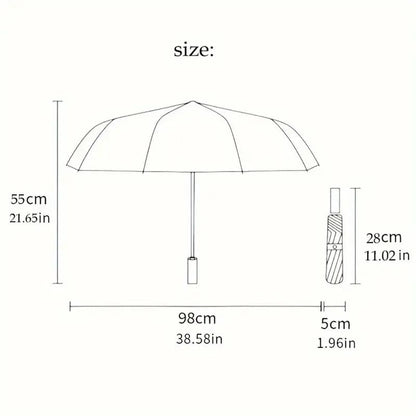 1pc Automatic Open/Close Umbrella with One-Touch Button, Compact Folding Canopy, Automatic  Umbrella with Umbrella Stand Compatible, Elegant Crown Floral Design (Pink/White/Blue/Golden) - Lightweight for Men & Women, 8-Rib St
