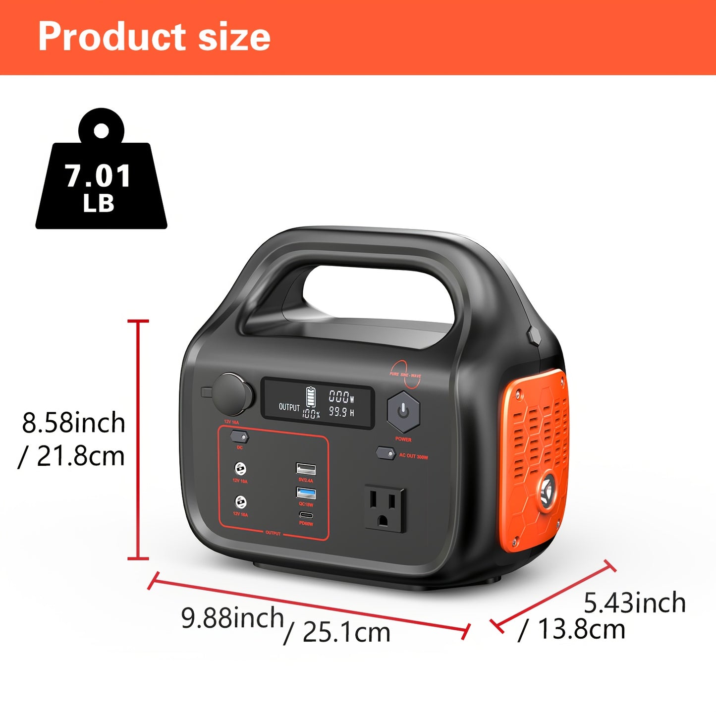 300W 120V Portable Power Station, Charging Station with 100W Solar Panel Included, 110V AC Outlets, DC Ports, LED Flashlight, And Lithium Battery Backup for Household Supplies, Outdoor Travel, Camping, And Blackout Emergencie