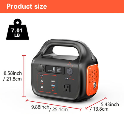 300W 120V Portable Power Station, Charging Station with 100W Solar Panel Included, 110V AC Outlets, DC Ports, LED Flashlight, And Lithium Battery Backup for Household Supplies, Outdoor Travel, Camping, And Blackout Emergencie