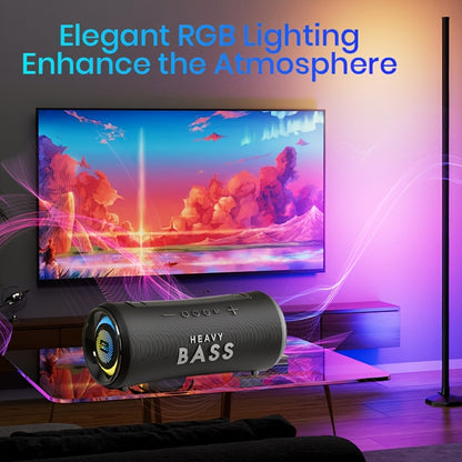BASS-32 Party Wireless Speaker | 40W Heavy Bass Subwoofer, 360° Sound & RGB Lights, Portable, Tabletop, Button Control, Surround Sound, 6.1 Channel Configuration, USB Type-C Charging