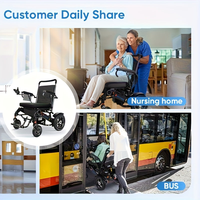 Electric Wheelchair For Seniors, 500W High Power, 30+ Miles Long Range, Foldable, EABS Braking