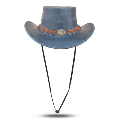 Black Genuine Leather Cowboy Western Hat for Men & Women – Classic Outdoor Ranch Style, Durable Wide-Brim Design for Horseback Riding, Country Events, Travel, Festivals & Daily Wear – Perfect Gift for Winter Season, Chris