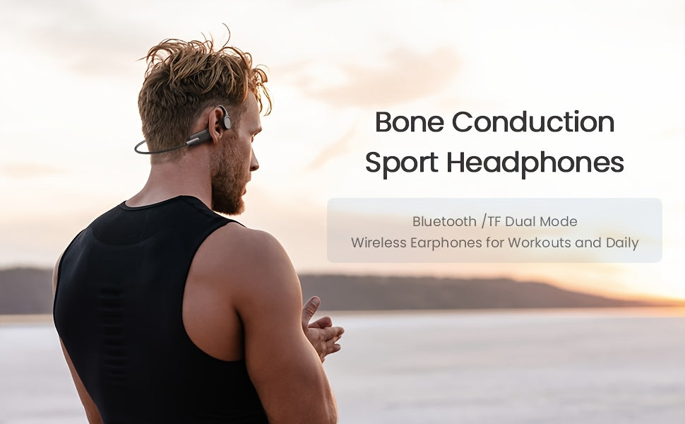 Wireless IPX8 High Quality Open-Ear Bone Conduction Wireless Headphones with 32GB Memory, Suitable for Running, Swimming, Diving, and Outdoor Sports, Comfortable to Wear Without Hearing Damage