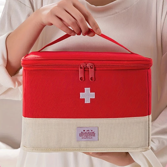 Dustproof Moistureproof Large Capacity Classified Medical Bag, New Foldable First Aid Bag, Travel Household Medicine Storage Bag, Travel Accessories, Can Be Used for Travel, Suitable for Travel