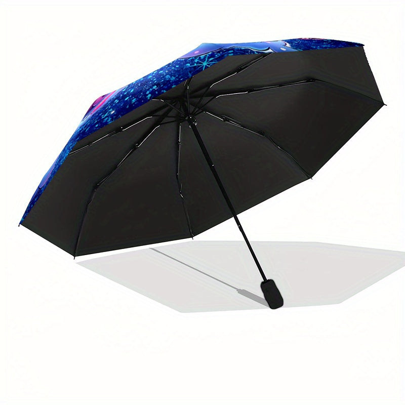 Stitch Star 4 Folding automatic automatic umbrella 8-rib iron frame plastic handle folding automatic umbrella portable travel design holiday gift decoration for friends and family
