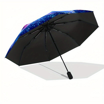 Stitch Star 4 Folding automatic automatic umbrella 8-rib iron frame plastic handle folding automatic umbrella portable travel design holiday gift decoration for friends and family