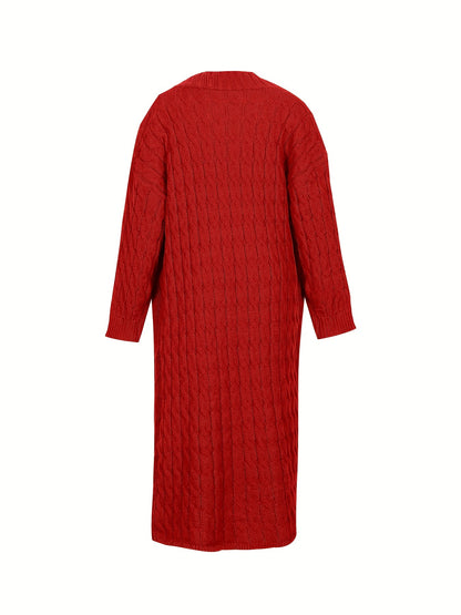 [Cardigan Sweater] Plus Size - Plus Size Cardigan Sweater A23A062
