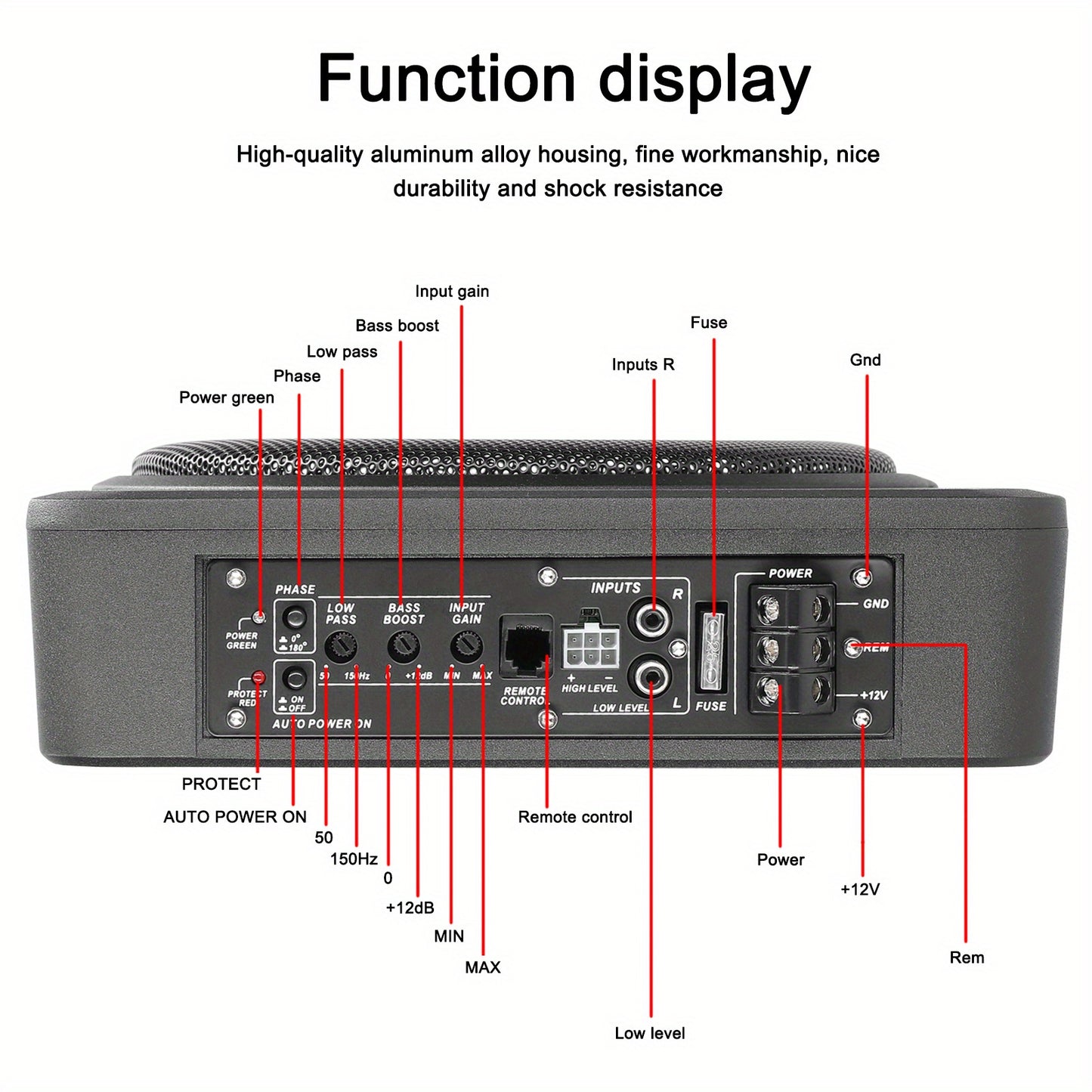 Car Audio Upgrade Kit: 4-Channel Amplifier + 10-Inch Subwoofer, 5800W Channel Amp + 600W Pure Bass, Ultra-Slim Aluminum Alloy Design for Cars/Trucks/RVs car accessories