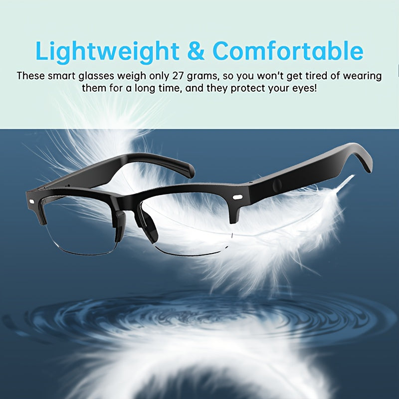 New Fashionable Intelligent Color Changing Glasses, with Automatic Dimming Lenses, Anti Blue Light Function, Built-in Microphone, Intelligent Voice Calling, Open Clear Sound, Wireless Connection, Comfortable Wearing for Busin