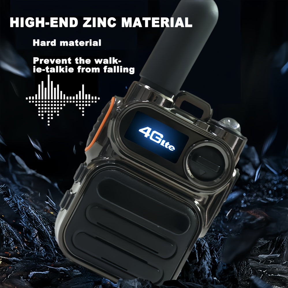 Global POC 10000 Miles Walkie-Talkies Ultra Long Distance International Intercom Unlimited Range PTT Walkie Talkie Multi- Functional Two Way Radios 2 Radios 2 Cards 2 Headphones Set