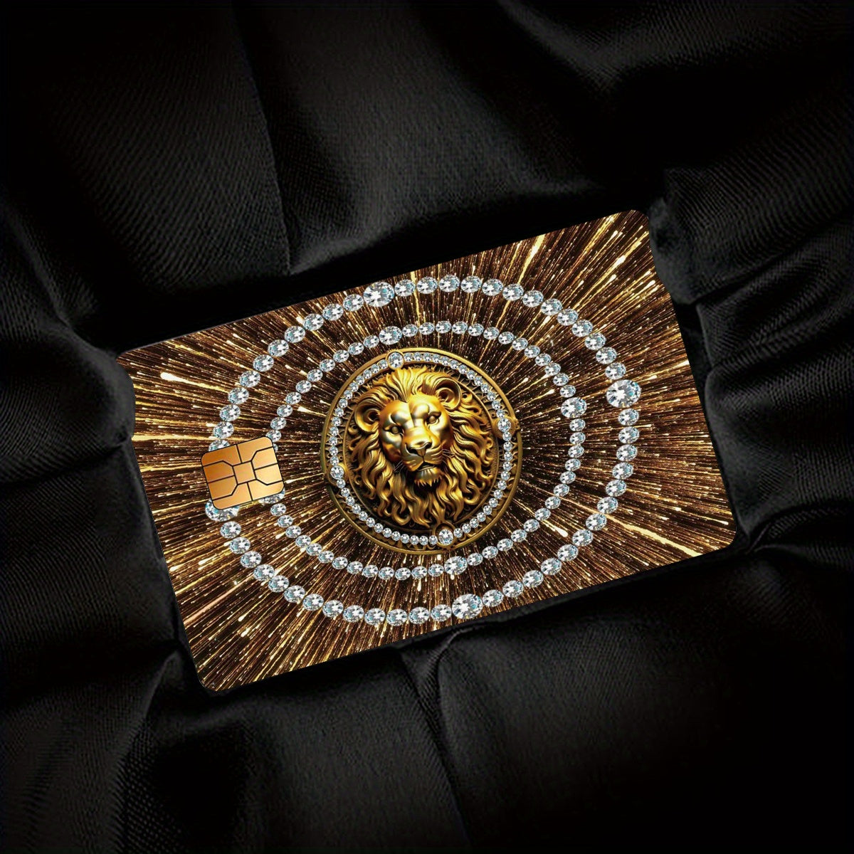 Luxurious Golden Lion Head Pattern Stickers, Including 4 Unique Designs, Durable Privacy Stickers Made of PVC Material, Suitable for Credit Cards, Transit Passes, Debit Cards, Keys, and More Uses, Protects Bank Cards, Perfect