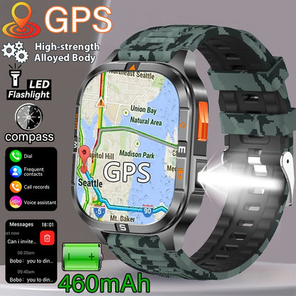 COIUSOR High Precision GPS Smartwatch with Wireless Calling, Compass & LED Flashlight, 2.01" IPS HD Display, 100+ Sports Modes, Dual GPS L1+L5, 100+ Watch Faces, Voice Assistant, Music Control, Durable Zinc Alloy Body, Valent