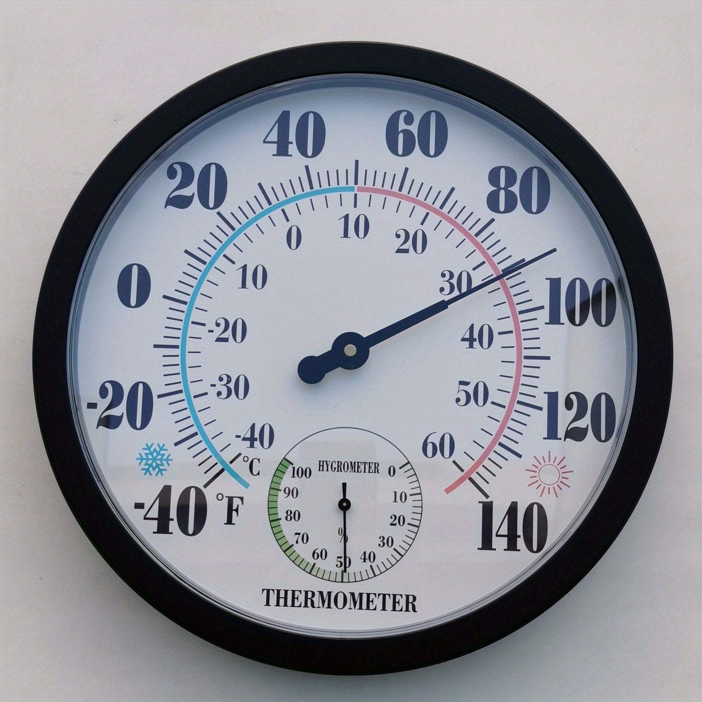 1pc 25cm Dual-Panel Thermometer with Black Frame - Accurate Temperature & Humidity Measurement, Stylish American Design, Durable Acrylic, Ideal for Home, Office, and Indoor Use, Office Decor | Modern Wall Clock | Durable Acry