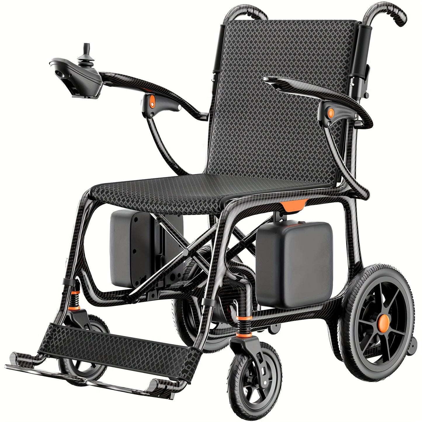 Nihhcune 26-mile Long-range Portable Adult Electric Wheelchair, Full Carbon Fiber Intelligent Electric Wheelchair, Installation-free, One-step Folding And Unfolding, Ultra-light 15kg, 300 Pounds Load-bearing, Suitable for Tra