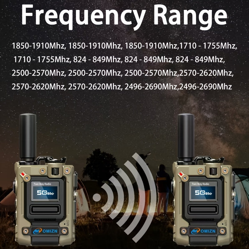 OMIZN-M8 Global Walkie Talkie 5000km Nationwide PoC Two Way Radios with SIM Card 6800mAh AES256 Type-C Charging Noise Reduction Long Range, Emergency Communication, Outdoor Communication, Lightweight Radio, Portable Device, D