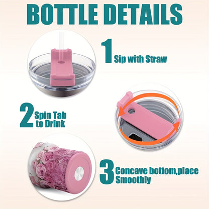 One Personalized 40Oz Tumbler Featuring a Lid And a Butterfly Design, Customized with a Name. This Stainless Steel Water Bottle Is Insulated And Built to Last, Making It a Perfect Gift for Various Occasions Such As Birthdays,
