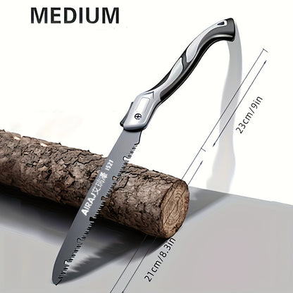 [1pc AIRAJ Steel Folding Saw] AIRAJ 1pc Industrial Grade Steel Folding Saw | Manual Cutting Tool with Anti-Slip Durable Handle, Three Specifications Available for Outdoor Use, Without Battery