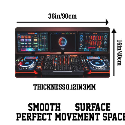 Pro DJ Mousepad with Traktor Kontrol S4 MK3 Design - Illuminated Buttons, Jog Wheels & Digital Displays | Washable & Non-Slip Rubber Base | Ideal for Music Production & Home Studio, DJ Accessories