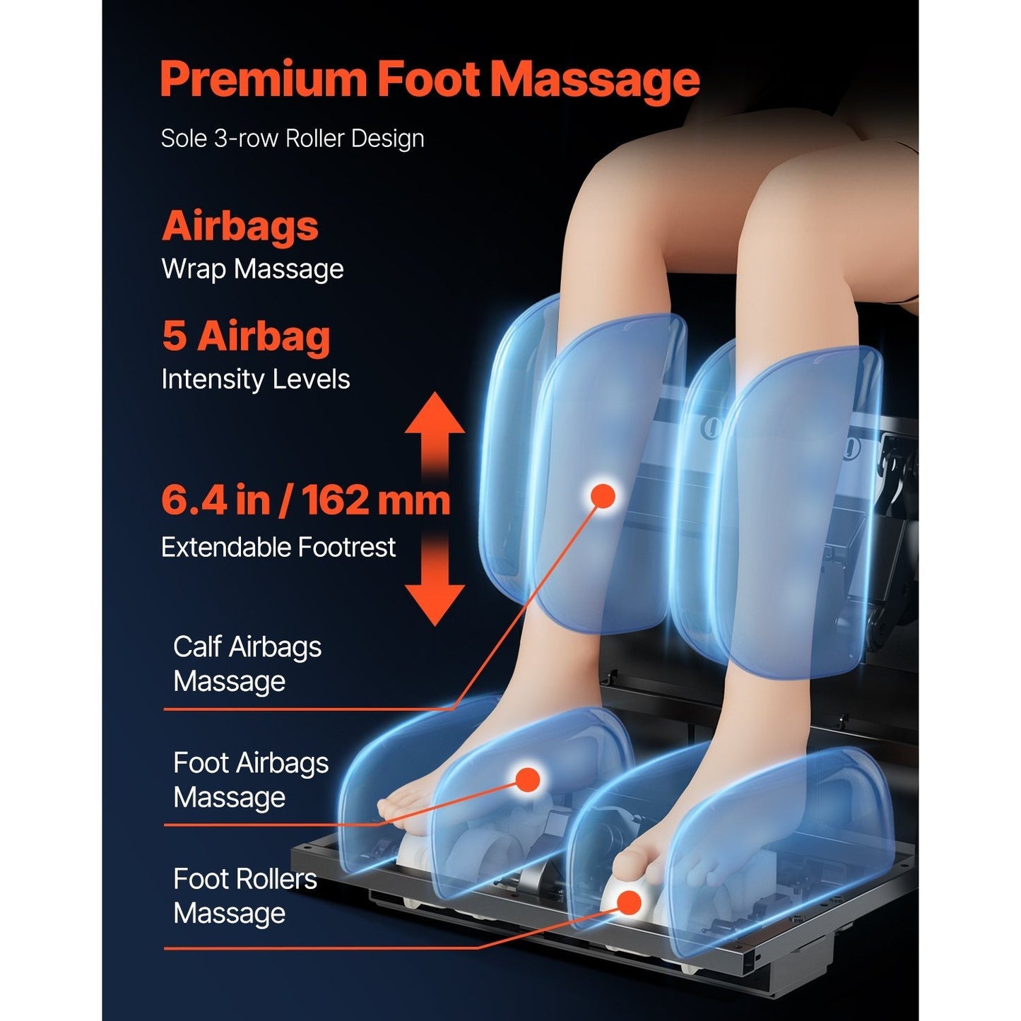 VEVOR Massage Chair, 4D Full Body Zero Gravity Recliner with SL Track, Yoga Stretch, AI Voice Control, Heat, Foot Roller, Retractable Pedal, 36 Airbags, LCD, Armrest Controls, Rolling Base