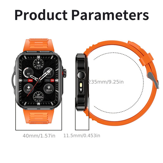 COIUSOR Smartwatch 2, 02" HD Display, Wireless 5, 3, IPX7, Multi-Mode Fitness Tracker with Real-Time Notifications, Sitz Alarm, Water Reminder, 240P Resolution, Built-in Flashlight & Voice Assistant - USB Rechargeable, Batter