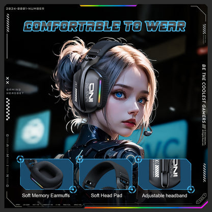 ONIKUMA 2.4G Tri-Mode Wireless Headset for PS5, PS4/FPS Gamer, PC, 2.4GHz Wireless Gaming Headset with Microphone, Wireless 5.3 Gaming Headset, Stereo Audio