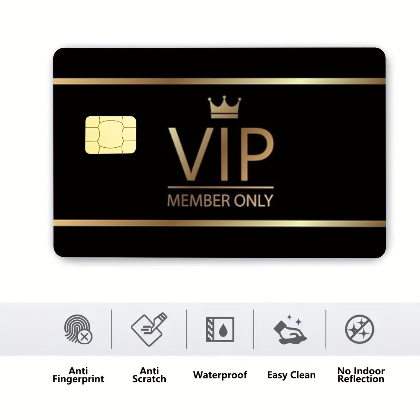 1 Set of 2 Unique VIP Style Minimalist Unisex Credit Card Light Beige Stickers, Self-Adhesive Durable Scratch-Resistant Anti-Fingerprint Privacy Decals Made from PVC Material, Suitable for Credit Cards, Transit Passes, Debit