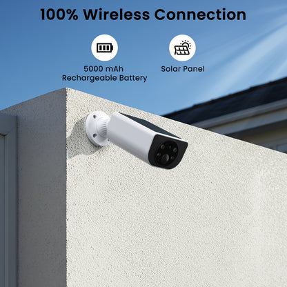 Wansview Solar Security Cameras Wireless Outdoor High Quality, Wireless Security Camera, 2K HD Resolution, Color Night Vision, Two-Way-Audio, Motion Detection, SD Card/Cloud Storage, Compatible with Alexa/Google Home