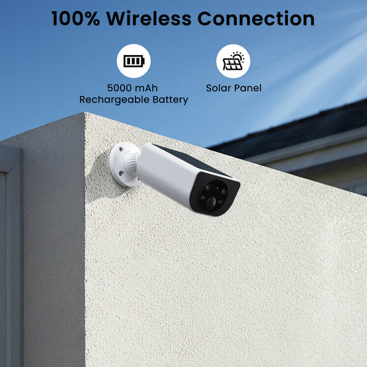 Wansview Solar Security Cameras Wireless Outdoor High Quality, Wireless Security Camera, 2K HD Resolution, Color Night Vision, Two-Way-Audio, Motion Detection, SD Card/Cloud Storage, Compatible with Alexa/Google Home