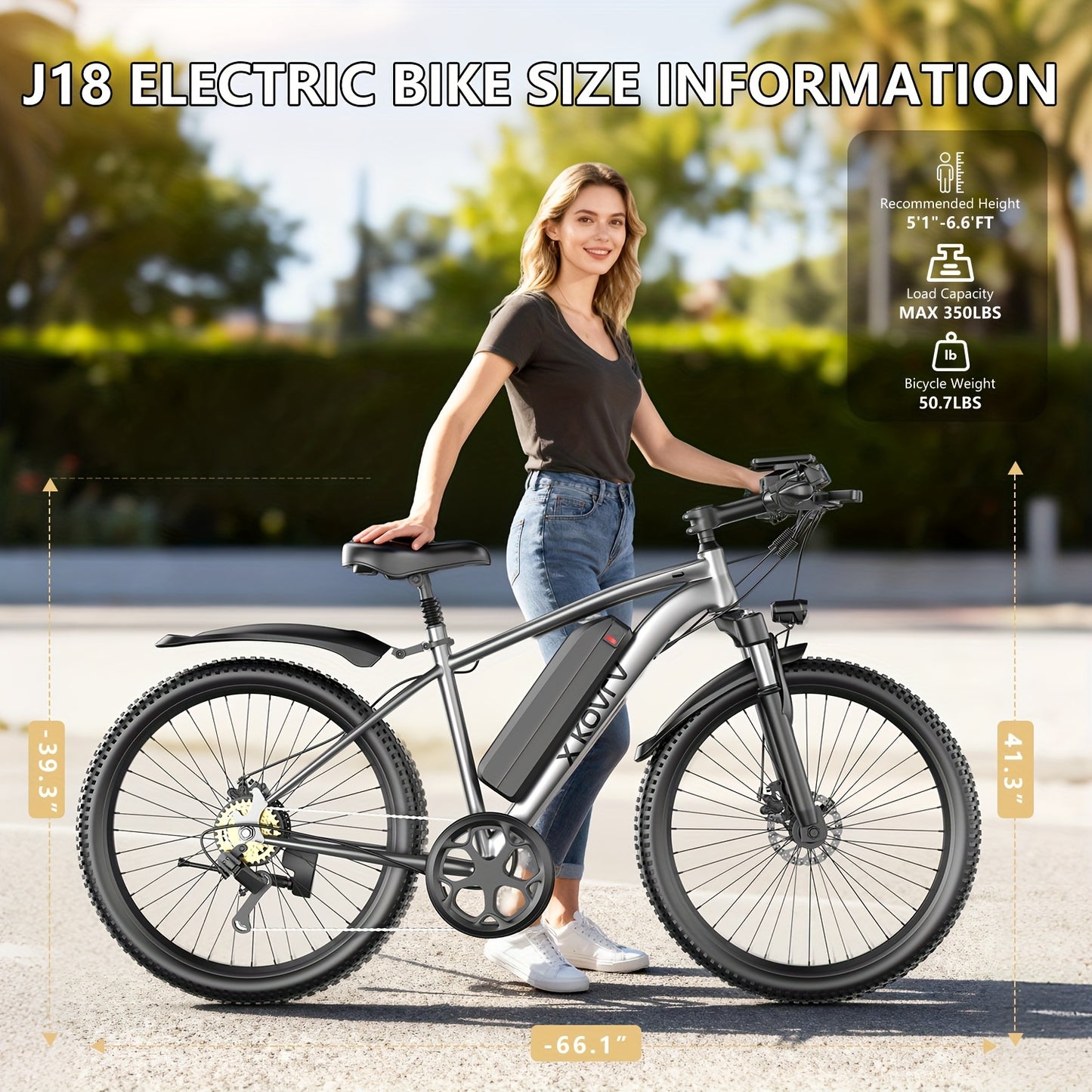 26 Inch Adult Electric 48V10Ah Removable Battery 740W Peak Motor 20 MPH All-Terrain Mountain E- with Front Suspension, Disc Brakes & LCD Display - Heavy-Duty Tire Conversion (Compatible with 110-240V) for Men &