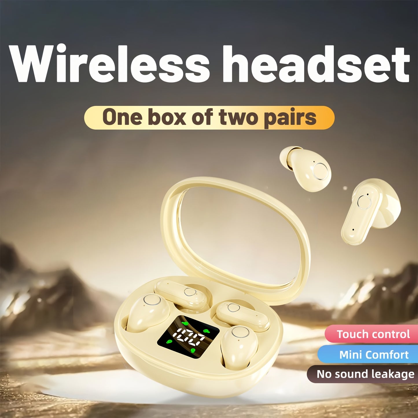 Ultra Small Mini Sleep, Short Handle Sports Wireless Earphones, HiFi Bass Stereo Dual Sound Quality 5.4 Wireless Earphones, Comfortable Noise Reduction Wearing, High-definition Digital Display With Microphone, Ultra Long Stan