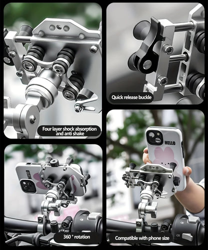 [Riding Phone Bracket] Outdoor Riding Bracket, Motorcycle Mobile Phone Navigation Bracket, Can Rotate 360°, Shock Absorption And Anti Shake, Electric Bicycle Takeaway Bracket, Car Delivery Knight Special Fixed Bracket, Multi