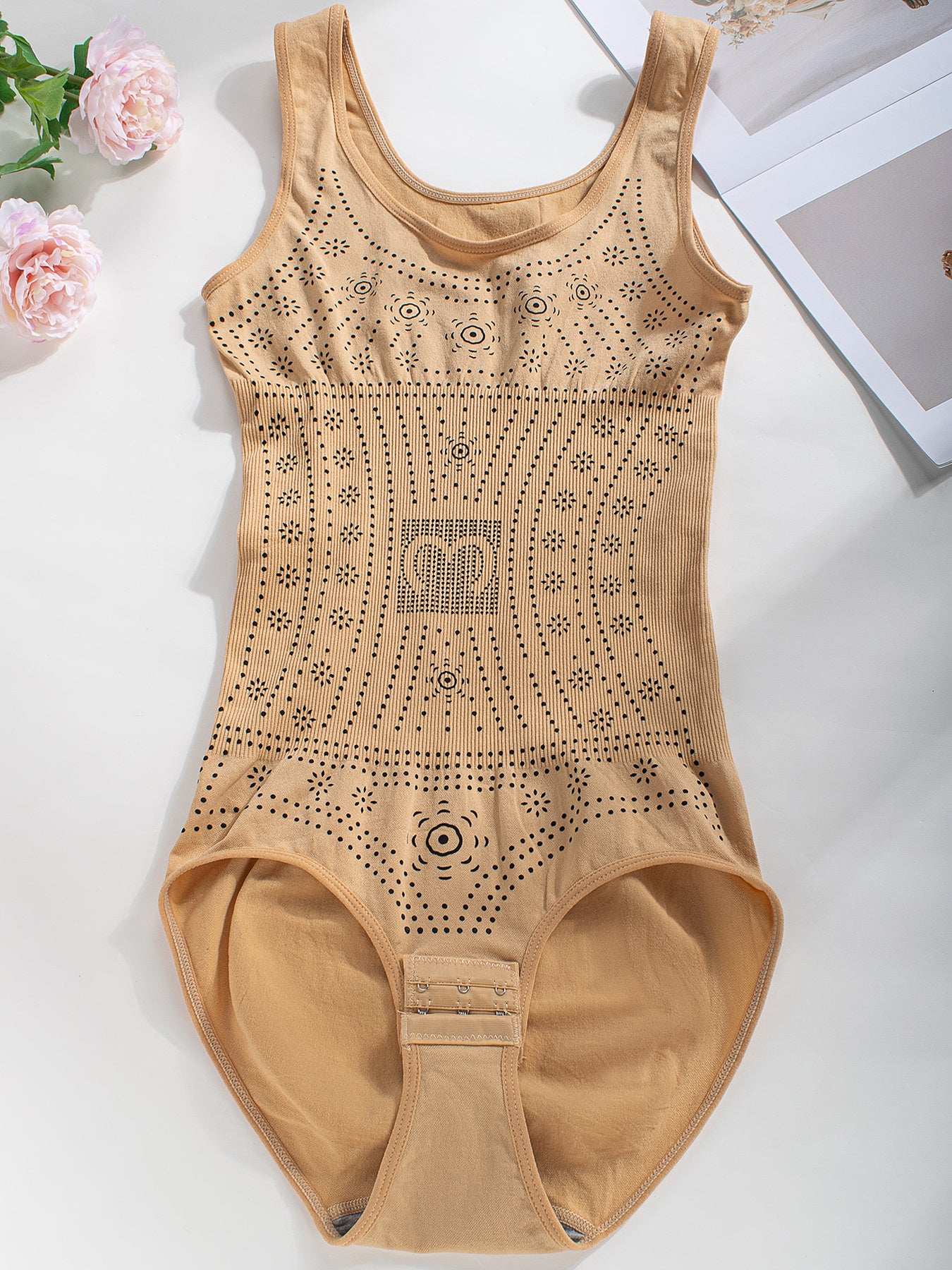 1pc CELILIN Women's Full-Coverage Tummy Control Bodysuit - Seamless Compression Shaping Suit with Bust & Abdominal Shaping, Postpartum Wear, Solid Color Full-Body Shaper (Hand Wash/Dry)