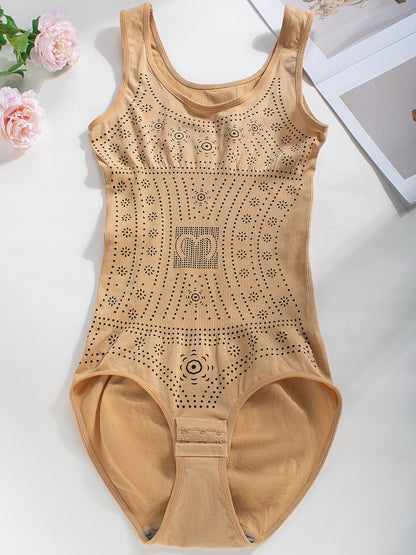 1pc CELILIN Women's Full-Coverage Tummy Control Bodysuit - Seamless Compression Shaping Suit with Bust & Abdominal Shaping, Postpartum Wear, Solid Color Full-Body Shaper (Hand Wash/Dry)