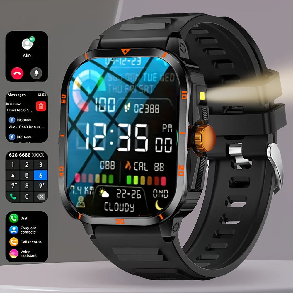 [GREENPORT Smartwatch 2025] GREENPORT Smartwatch 2025 | Call/Answer, LED Display, Weather, Pedometer, Fitness Tracker | USB Rechargeable, Android & iPhone Compatible, Men & Women, Holiday Gift, Sports Watch, Digital Display,