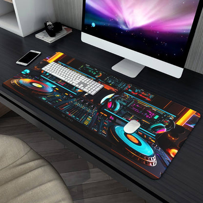 1pc XXL DJ Setup Design Gaming Mouse Pad with Colorful Lights & HD Printed Desk Mat - Multi-Functional Non-Slip Surface for PC Gamers, Office Computer Setup, Keyboard & Mouse - Gifts for Family, Friends, Large Gaming Mouse Pa