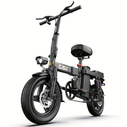 UPlee Peak Power 740W Electric Bike For Adults, 20MPH Full Shock Absorption Comfortable Riding, 48V6/8/10/15/17.5Ah, Max 32Miles Folding Ebike, 14'' Tubeless Off-road Tire, City Commuter