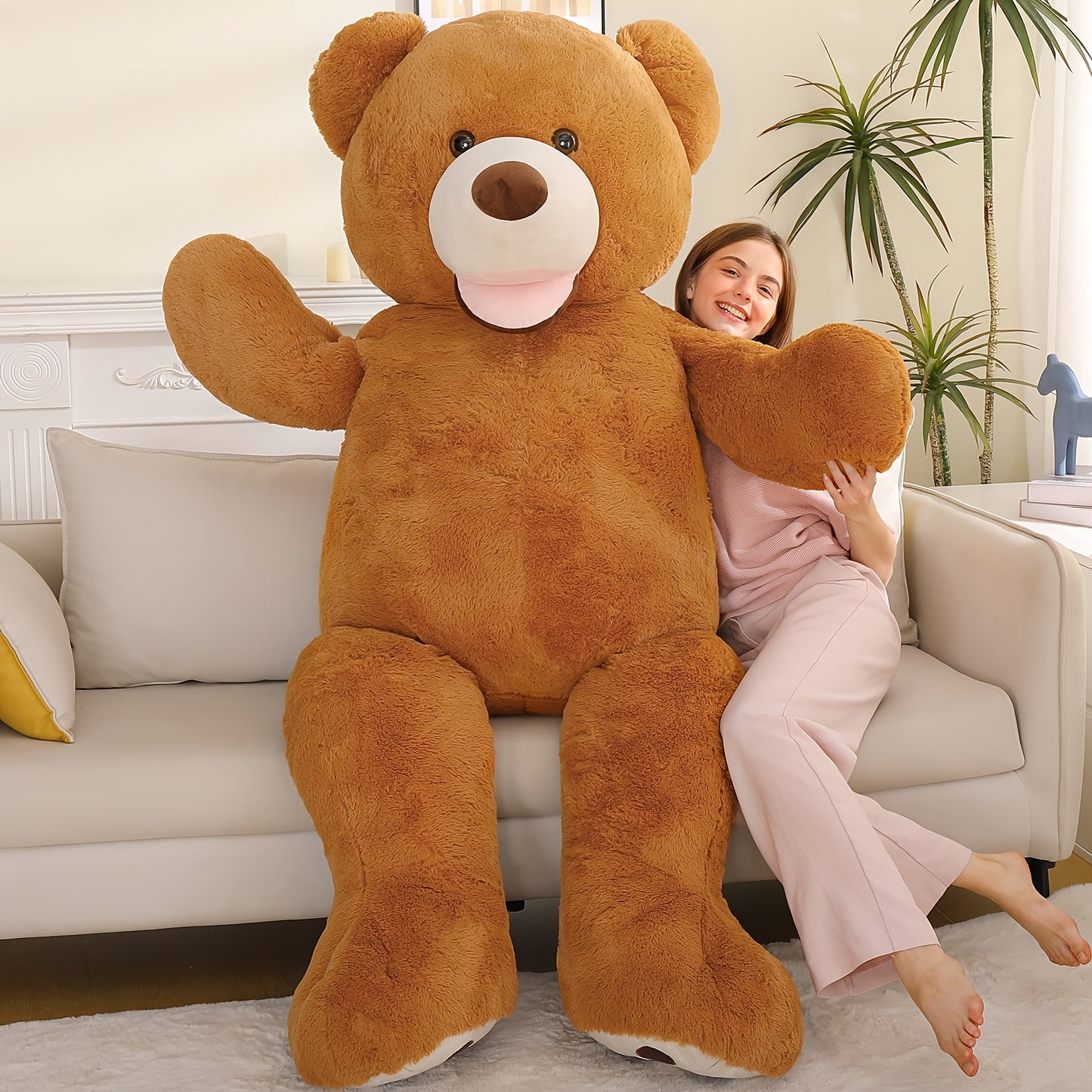 MaoGoLan Giant Teddy Bear, Valentines Big Teddy Bear Stuffed Animal, Adorable Human Size Teddy Bear Plush For Girlfriend, Boyfriend, Wife, Lover, Long Distance