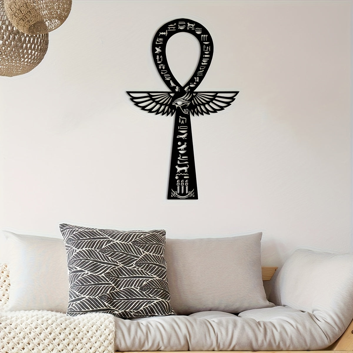 1pc Room Decor Iron Ankh Wall Art - Egyptian Hieroglyphic Symbol, Nile River Ankh, Ancient Egyptian Decor, Spiritual Key to Life - For Home Decor Enthusiasts & Spiritual Seekers - Perfect Gift for Housewarming & Birthday