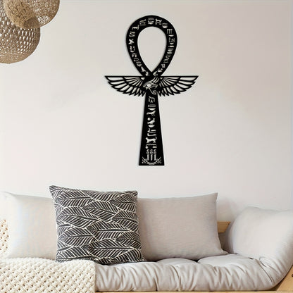 1pc Room Decor Iron Ankh Wall Art - Egyptian Hieroglyphic Symbol, Nile River Ankh, Ancient Egyptian Decor, Spiritual Key to Life - For Home Decor Enthusiasts & Spiritual Seekers - Perfect Gift for Housewarming & Birthday