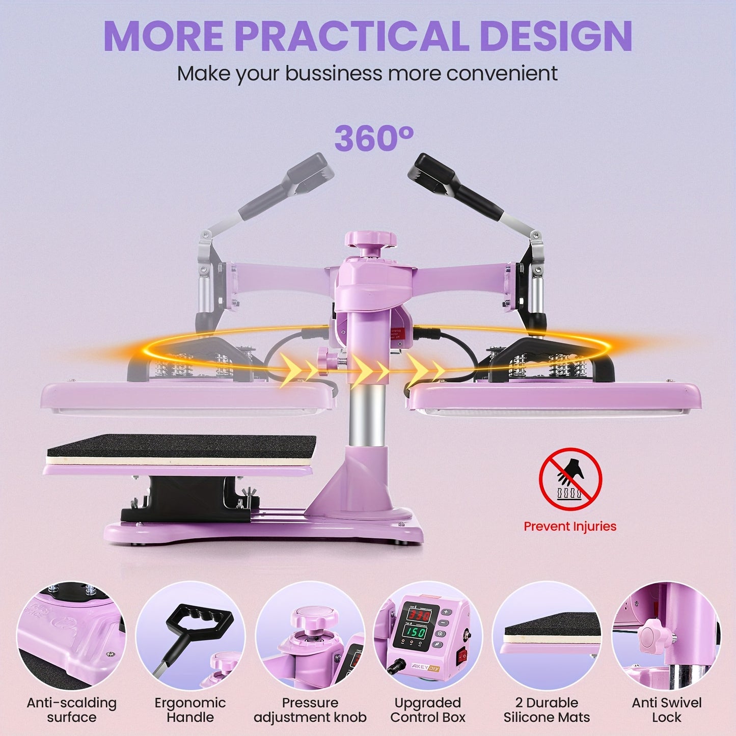 Heat Press Multifunctional Tshirt Press Machine 15"x12" Digital Industrial Heat Transfer Machine, Swing Away Sublimation Heat Press Machine For T Shirts/Mug/Cap/Plate/DIY