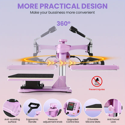 Heat Press Multifunctional Tshirt Press Machine 15"x12" Digital Industrial Heat Transfer Machine, Swing Away Sublimation Heat Press Machine For T Shirts/Mug/Cap/Plate/DIY