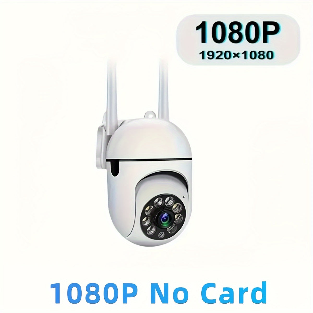 [Wi-Fi PTZ Night Vision Camera] 2.4GHz Wi-Fi 360° PTZ 1080P Night Vision Monitor - Home Security Camera with Intelligent Motion Detection, Alarm Push, Two-Way Audio